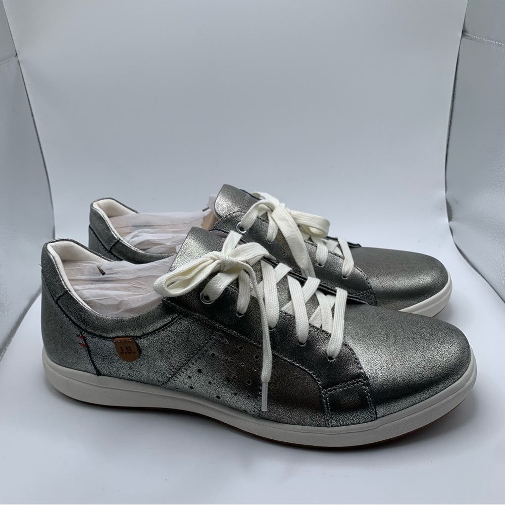 Josef Seibel Women's Silver Metallic Lace-Up Sneakers - Picture 4 of 11